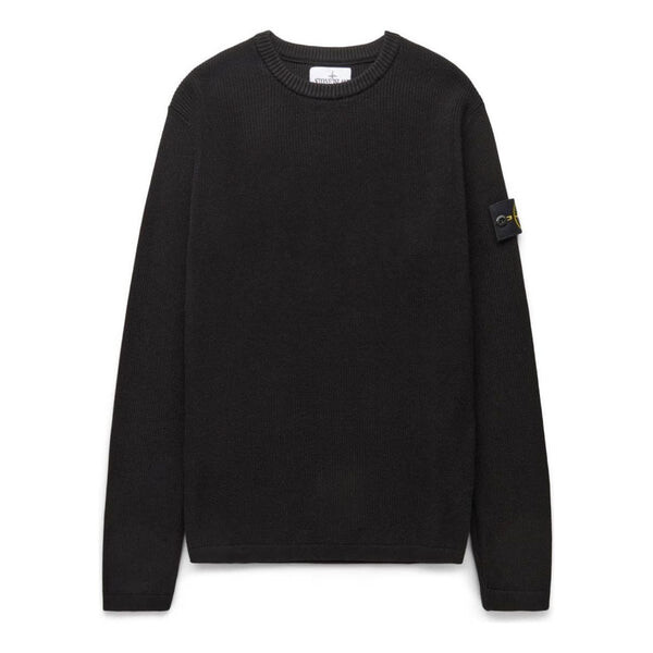 

Свитер logo patch chunky knit jumper 'black' Stone Island, черный