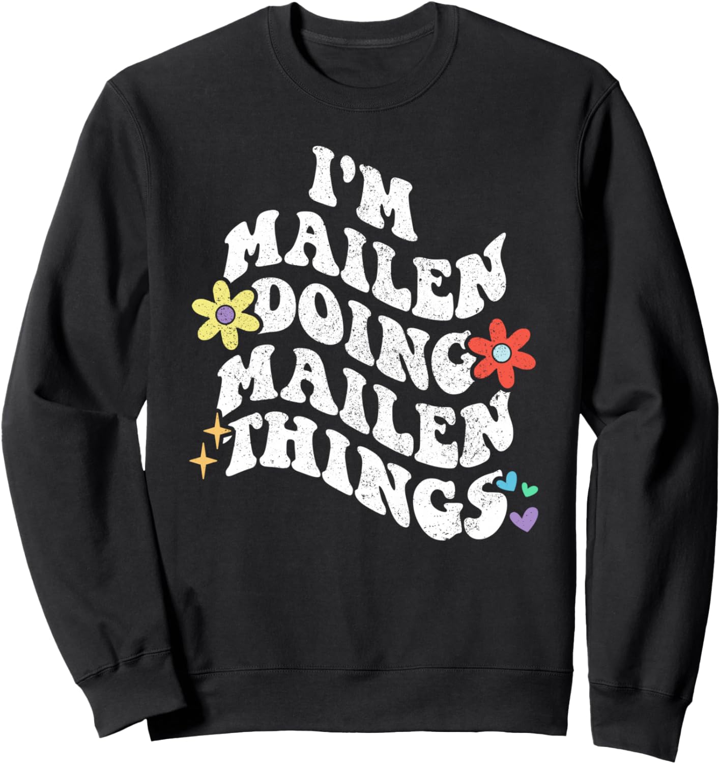 

Ретро-стиль, грув, я MAILEN делаю дела MAILEN, забавная толстовка для мамы Personalized Name Mothers Day Outfit For Women, черный