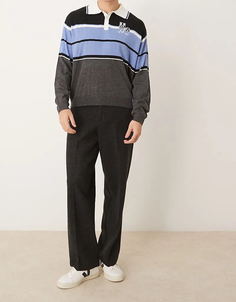 

Элегантные широкие брюки из черной фактуры ASOS DESIGN