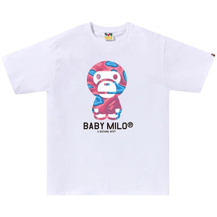 

Футболка BAPE Liquid Camo Baby Milo Tee 'White/Pink'