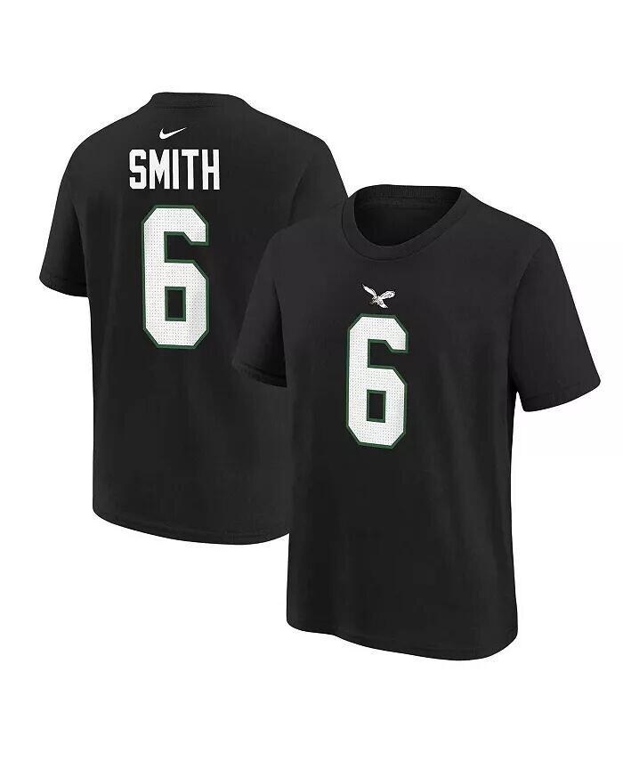 

Черная футболка Big Boys and Girls De Vonta Smith Philadelphia Eagles с именем и номером игрока Nike, черный