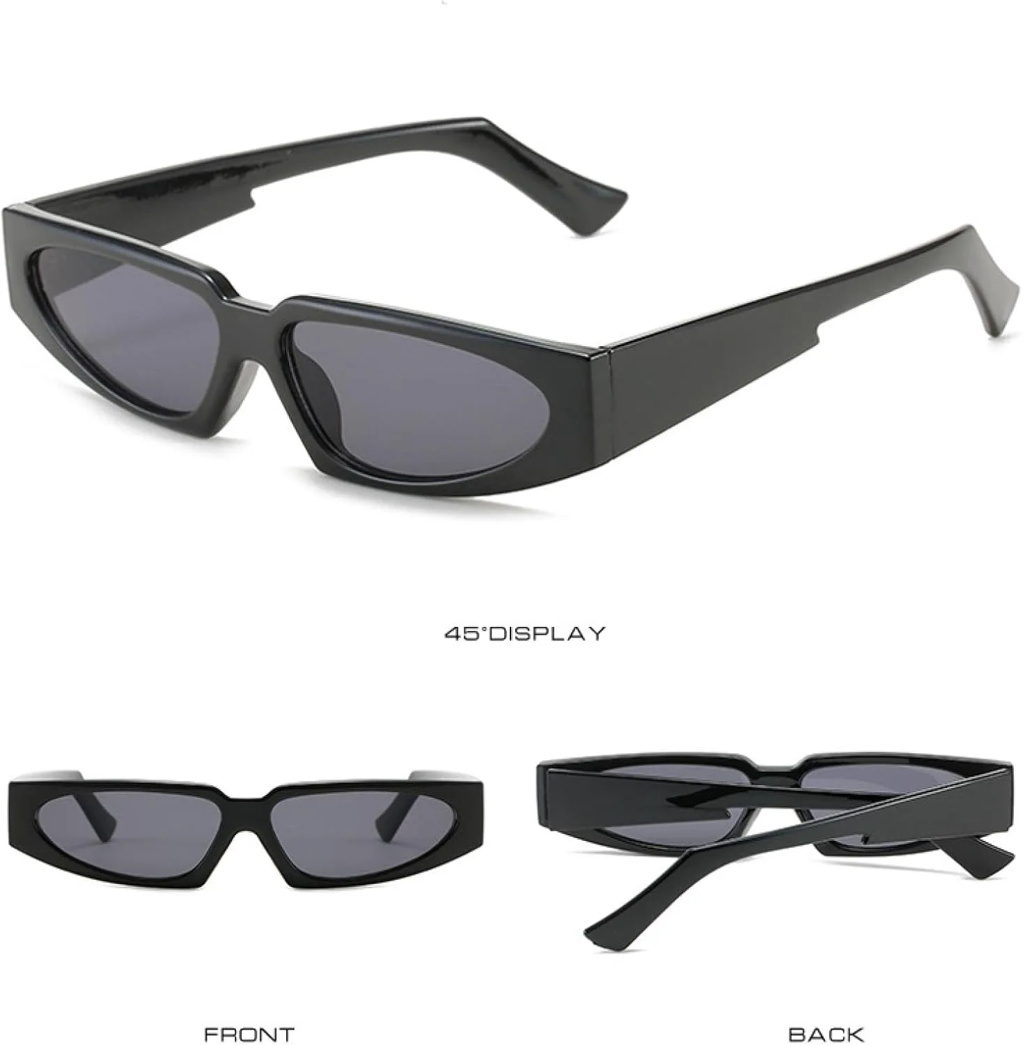 

Классические ретро-солнцезащитные очки прямоугольной формы для женщин и мужчин, модные очки в маленькой оправе с защитой от УФ-излучения UV400 TKKTLLT, Black Yellow