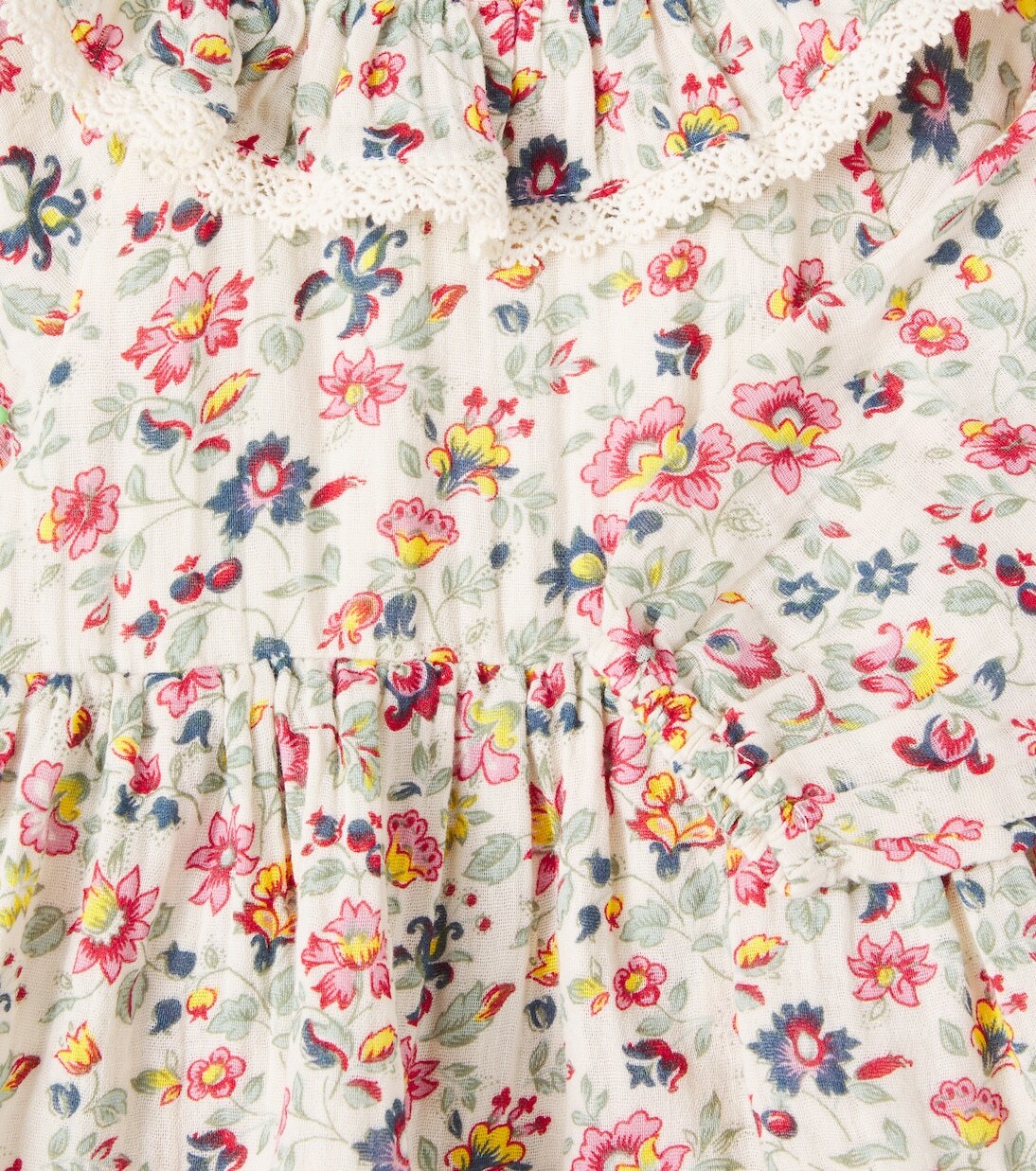 Платье из хлопка с цветочным принтом Baby India Louise Misha, Cream Wild Flowers — фото 3