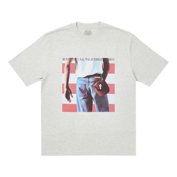 

Футболка PALACE Born to Bun Printing Casual Short Sleeve Unisex Gray, серый