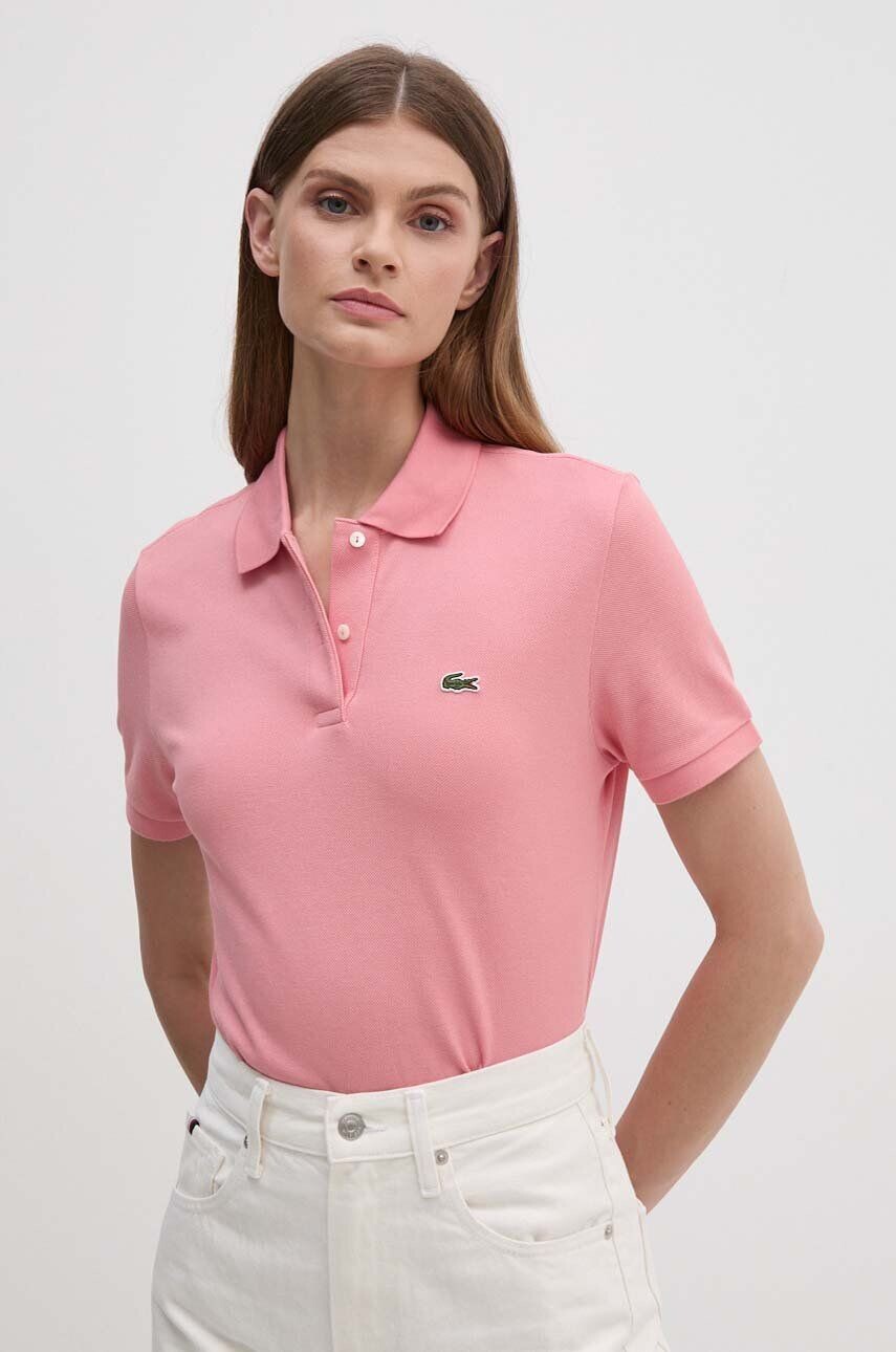 

Хлопковая футболка Lacoste, розовый