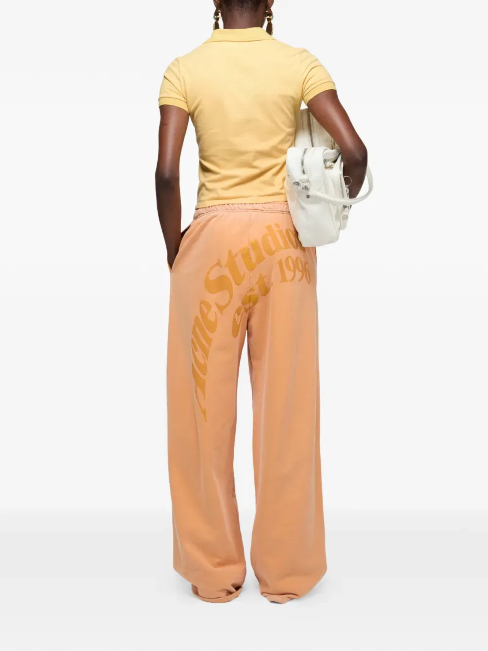 Поло с логотипом на пуговицах Acne Studios, желтый — фото 3