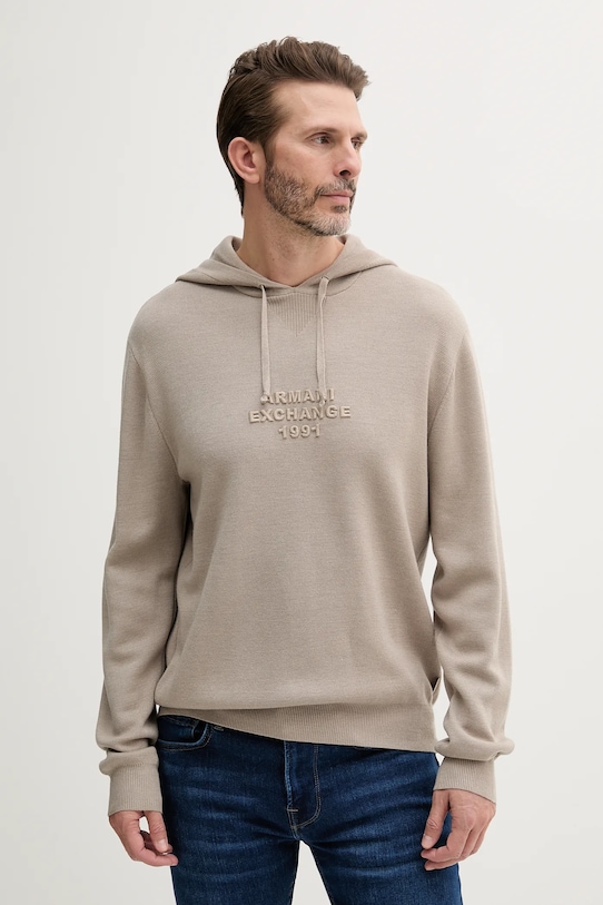 

Шерстяной свитер Armani Exchange, бежевый