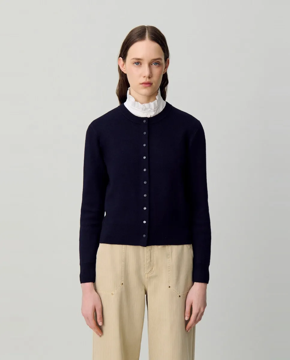 

Женский тонкий трикотажный кардиган Claudie Pierlot, темно-синий