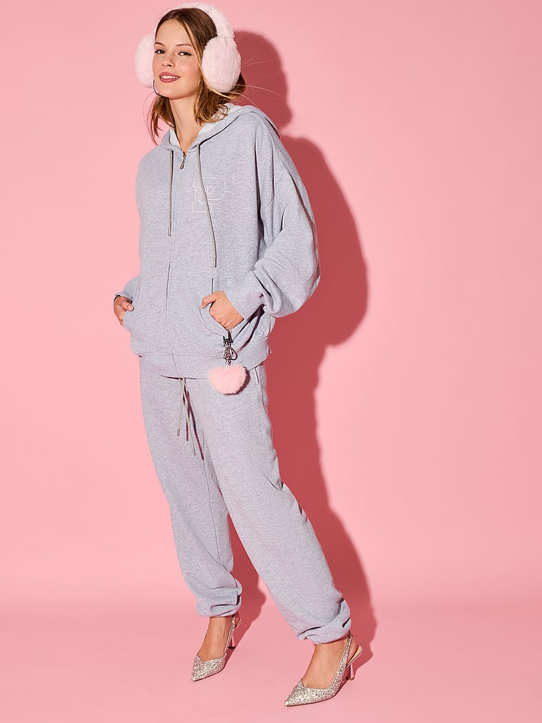 

Толстовка с капюшоном Ivy из флиса с застежкой-молнией во всю длину Pink, vs medium heather grey holiday, Серый, Толстовка с капюшоном Ivy из флиса с застежкой-молнией во всю длину Pink, vs medium heather grey holiday