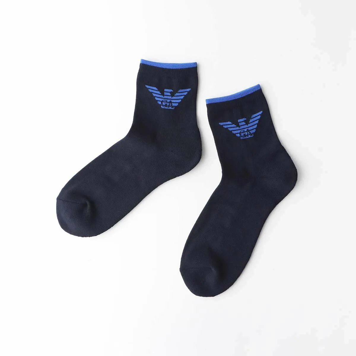 [Набор из 3 шт.] Повседневные носки Eagle с коротким ворсом Emporio Armani, 01. Black, Navy, Gray — фото 4