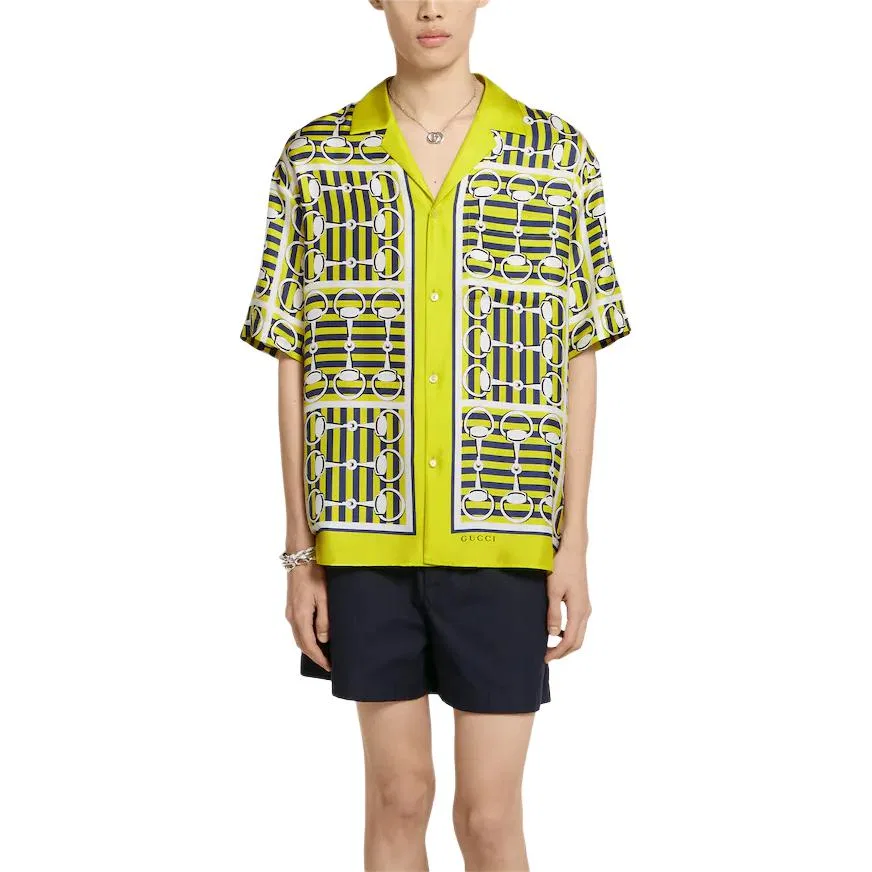 Рубашка GUCCI High Street, желтая, Regular Edition — фото 4