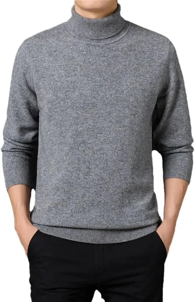 

Мужской теплый свитер с длинным рукавом и высоким воротником