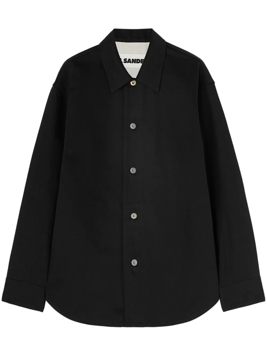 

Jil Sander джинсовая рубашка с нашивкой-логотипом, черный