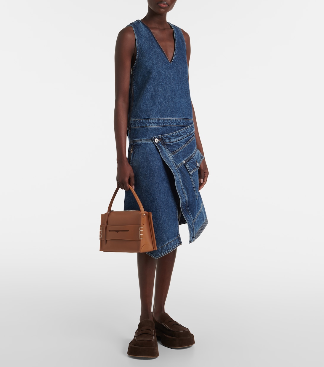 Замшевые пенни-лоферы на платформе JW Anderson, коричневый — фото 3