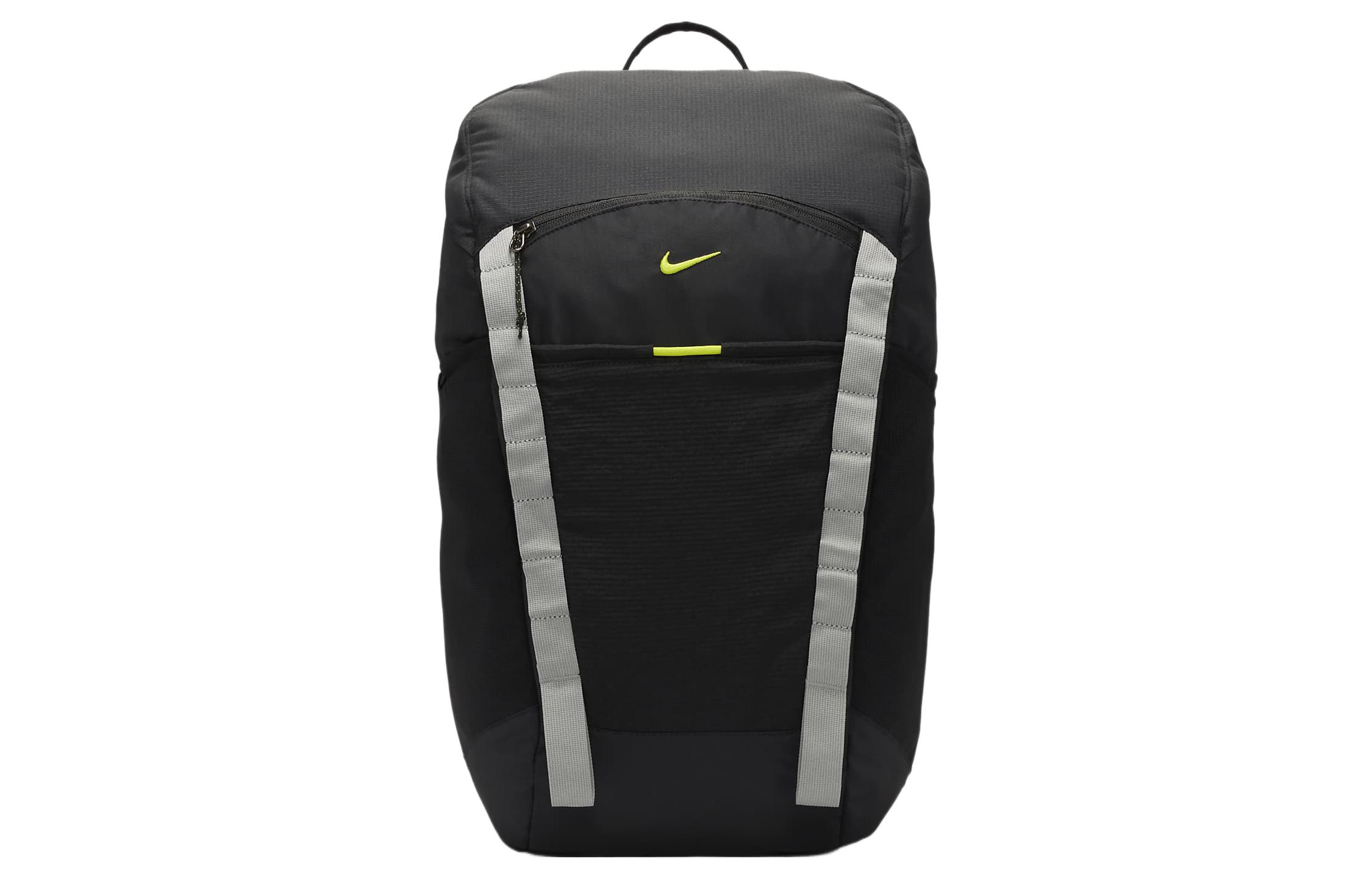 

Nike Тканевый рюкзак, обычный, мужской, черный, светло-серый и атомно-зеленый