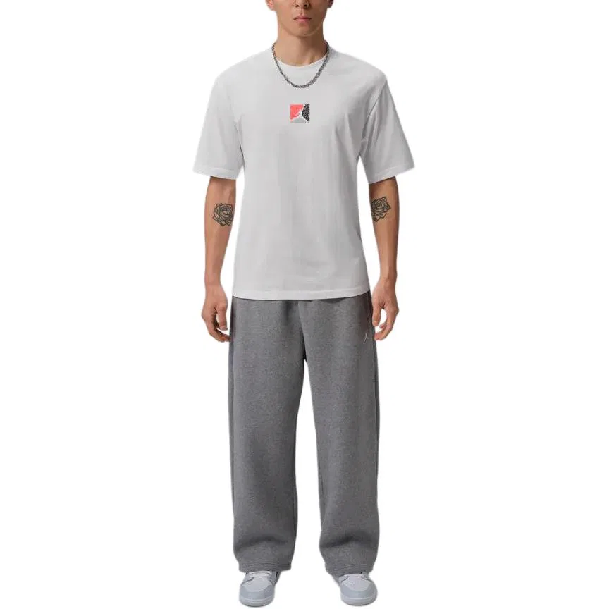 Футболка хлопковая белая Jordan Crew Neck — фото 3