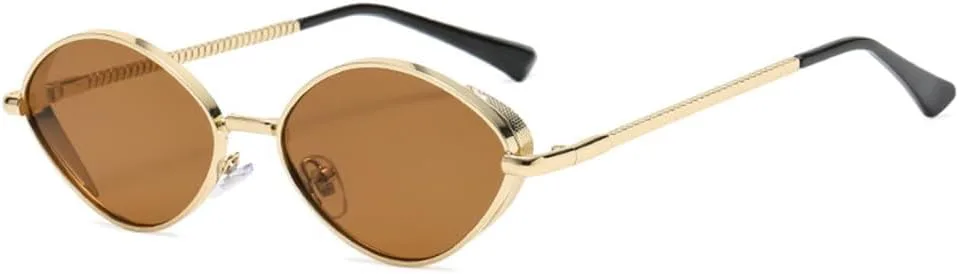 

Женские овальные солнцезащитные очки с бриллиантовой окантовкой дужек, винтажная металлическая оправа, защита от ультрафиолета UV400 MTZJH, S21032-c02-tea