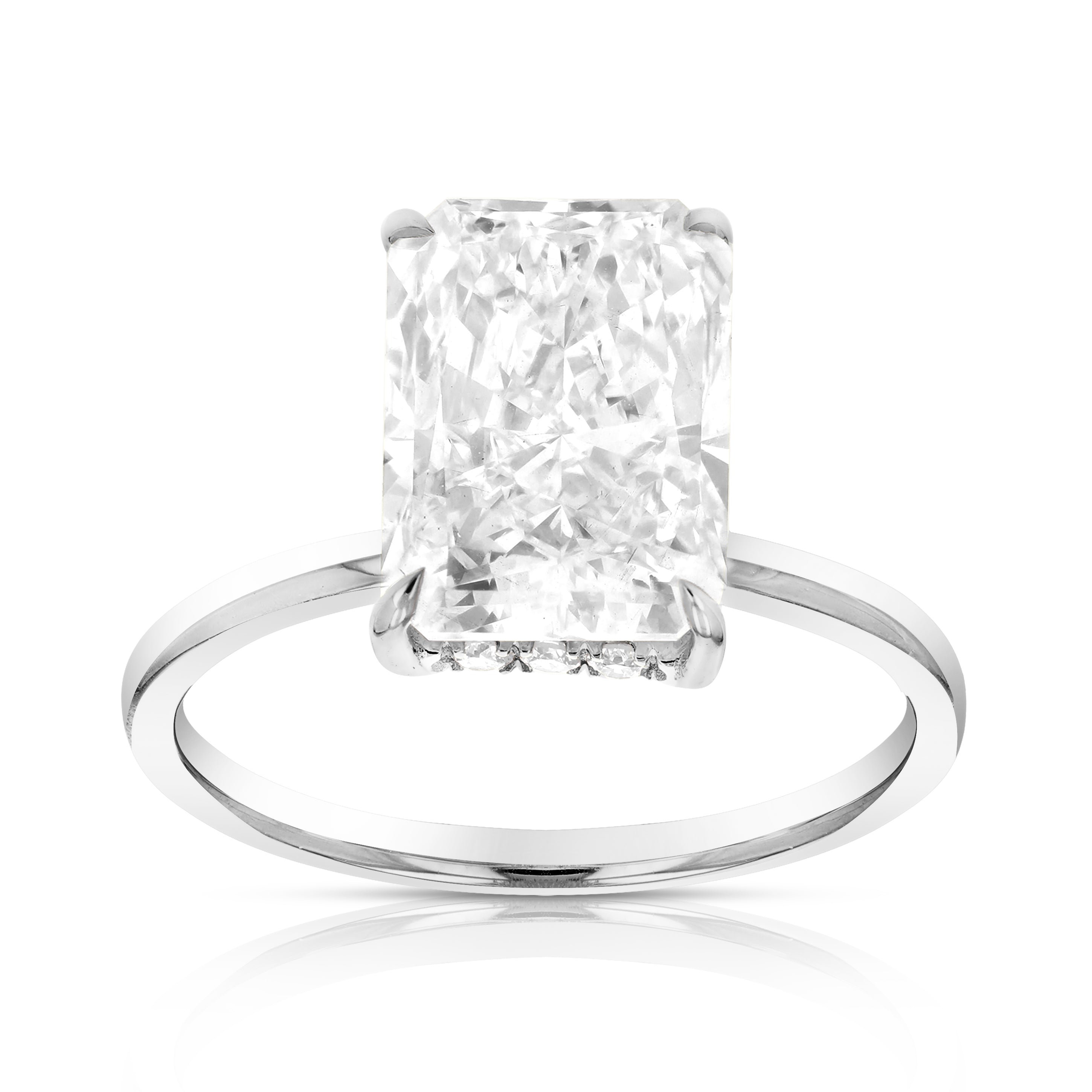 

Женское обручальное кольцо с 4-каратным выращенным в лаборатории бриллиантом-солитером из 14-каратного белого золота Vir Jewels, белый