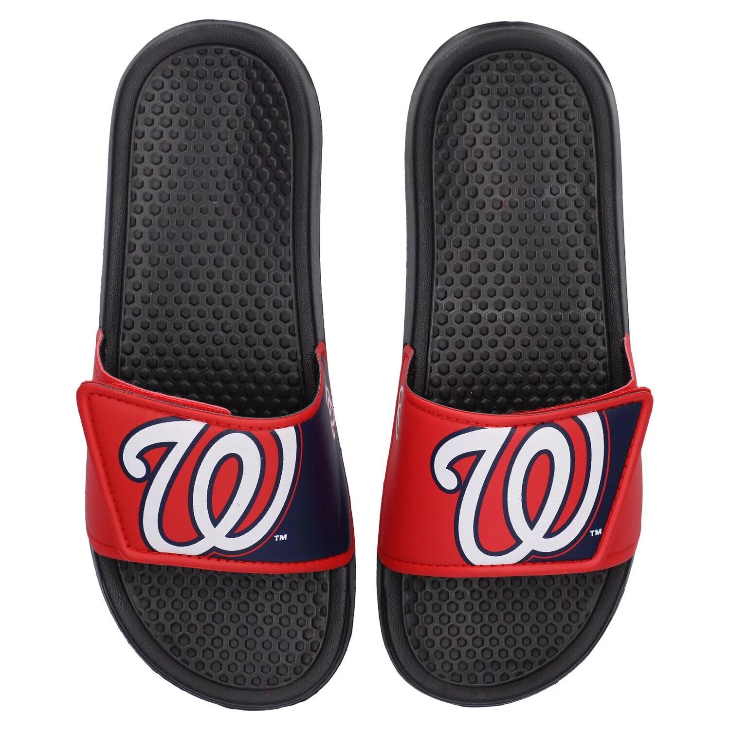 Молодежные шлепанцы Legacy с цветными блоками и большим логотипом FOCO Washington Nationals Unbranded — фото 4