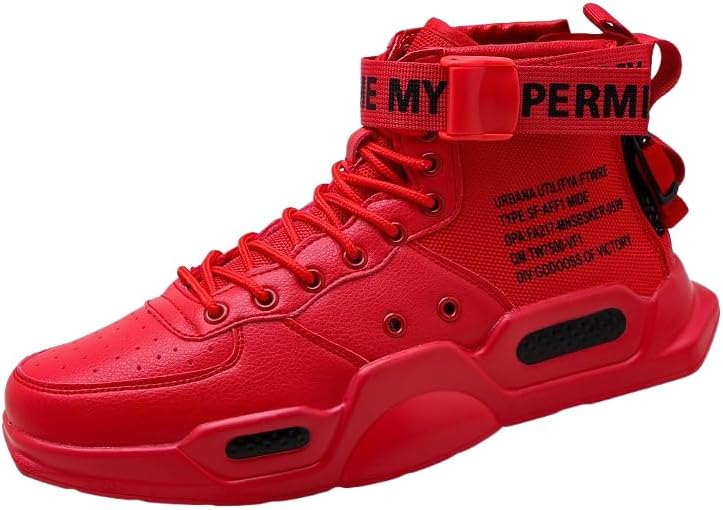 

Мужские модные кроссовки на высокой подошве, прогулочные, спортивные, повседневные, стильные мужские скейтбордические кроссовки Hhhchpm, красный