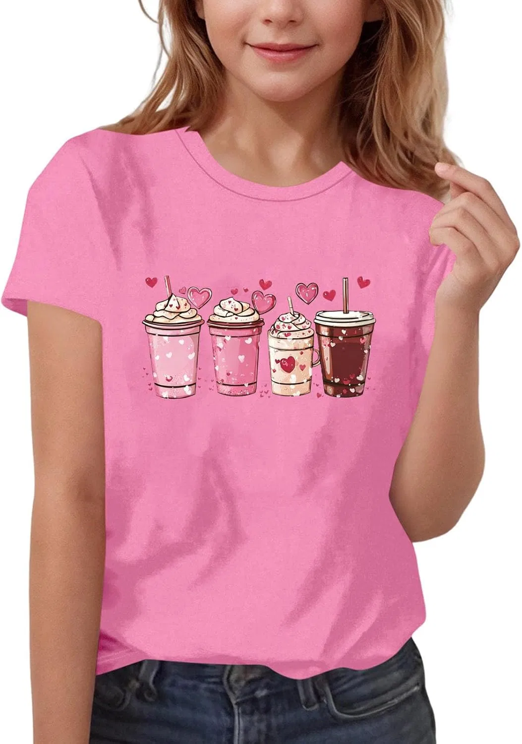 Футболка с принтом Milk Tea, Zzalalana, розовый