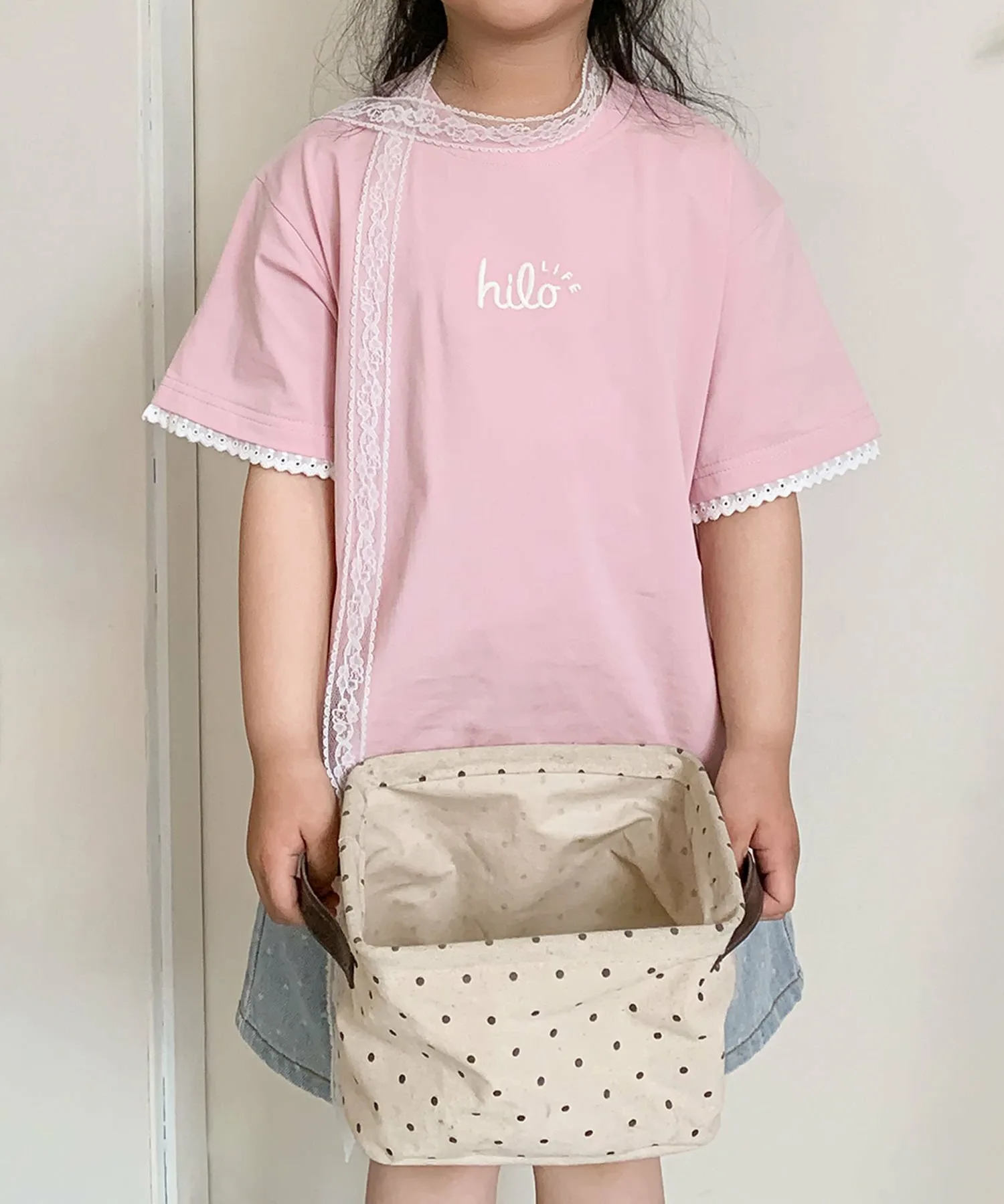 Детская футболка с кружевными рукавами [aimoha-KIDS-] Aimoha Kids, pink — фото 2