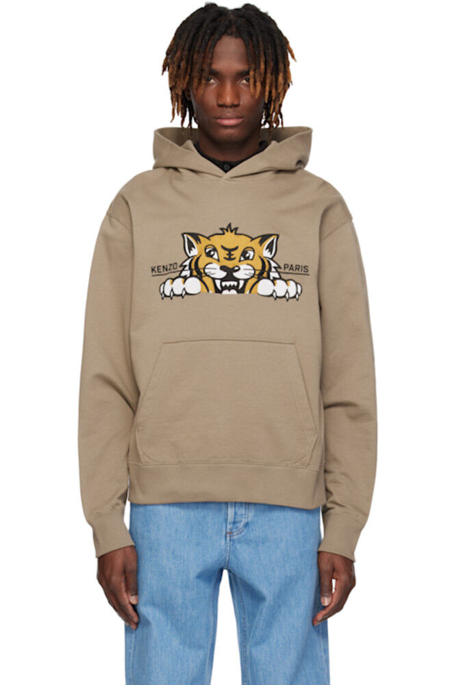 

Коричневый толстовка с вышивкой Kenzo Paris «KENZO Happy Tiger»