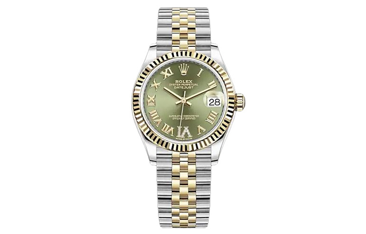 

ROLEX Часы женские Log Series с автоподзаводом механическим механизмом зеленый циферблат браслет Oystersteel Gold