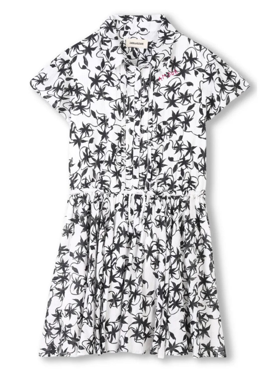 

Zadig & Voltaire Kids платье-рубашка с принтом, белый