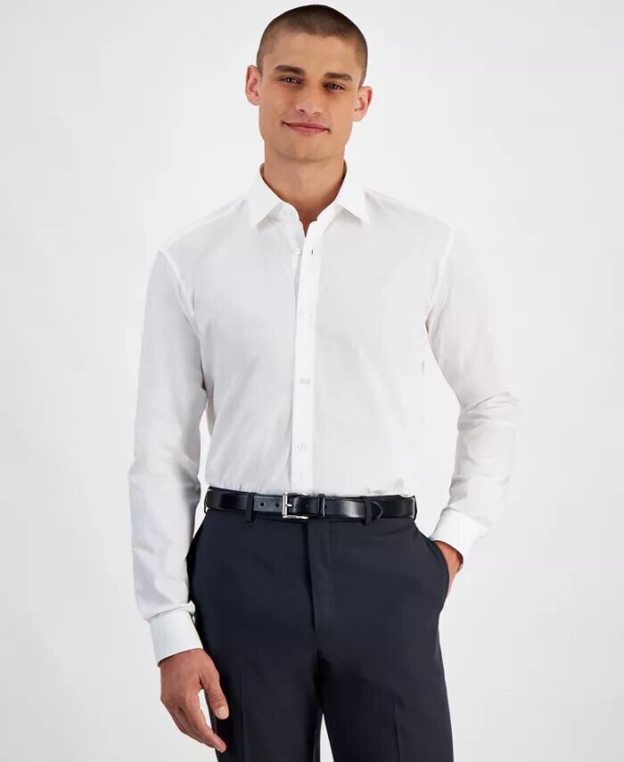 

Мужская классическая рубашка современного кроя Hugo Boss, белый