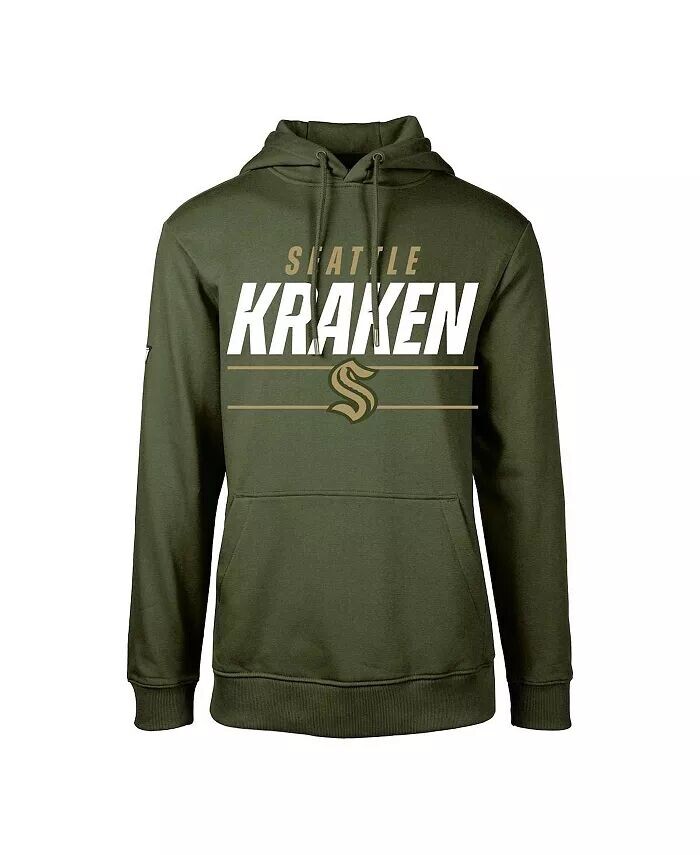 

Молодежный флисовый свитшот с капюшоном Olive Seattle Kraken Podium LevelWear