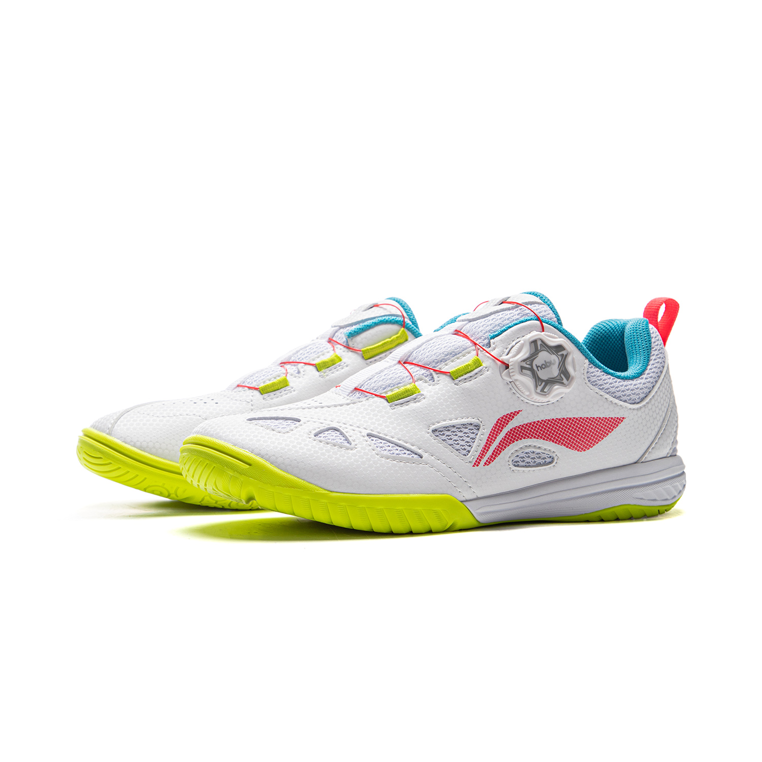 LINING Серия для настольного тенниса низкие детские тренировочные кроссовки white/fluorescent flame red kids' — фото 4