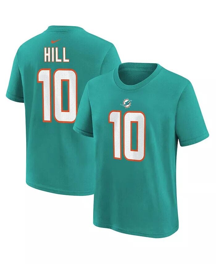 

Футболка с именем и номером игрока Big Boys Tyreek Hill Aqua Miami Dolphins Nike, синий
