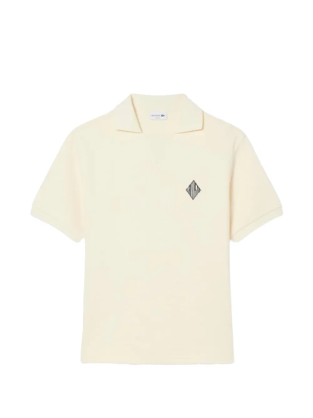 Футболка Lacoste с коротким рукавом, V-образный вырез, бежевый