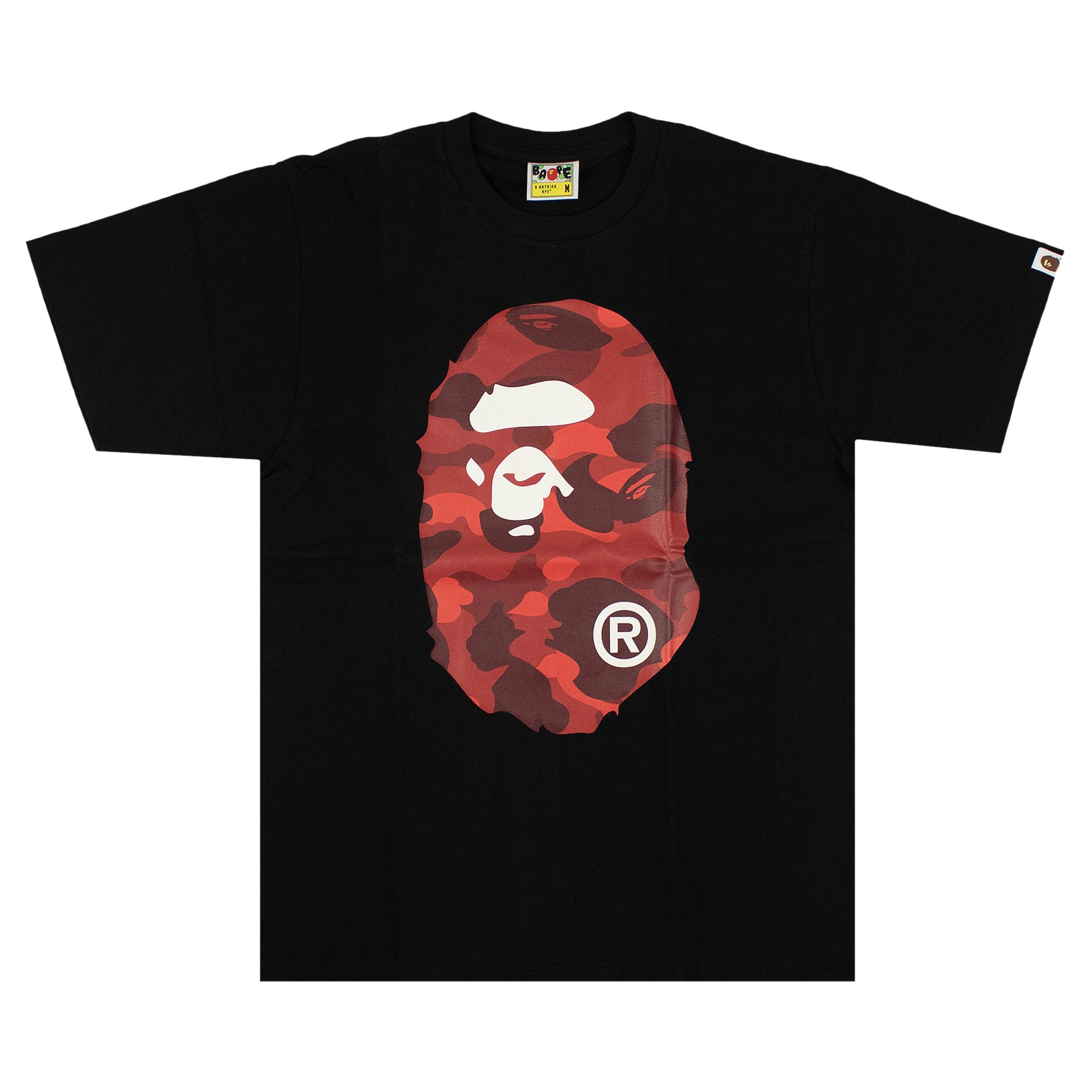 

Футболка BAPE Color Camo Big Ape Head, Черный/Красный