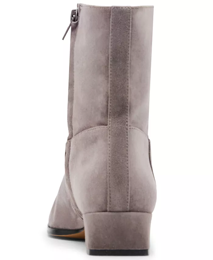 Женские замшевые ботильоны на квадратном каблуке Steve Madden, серый — фото 3