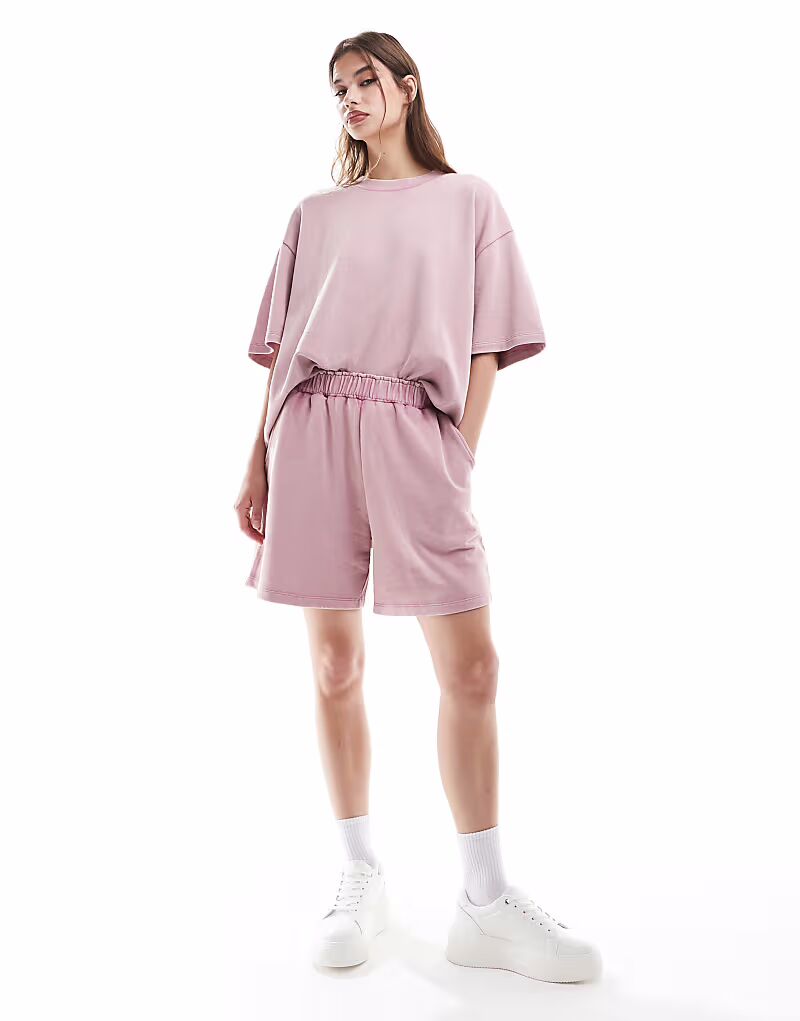 

Длинные шорты ASOS DESIGN coord в выцветшем розовом цвете