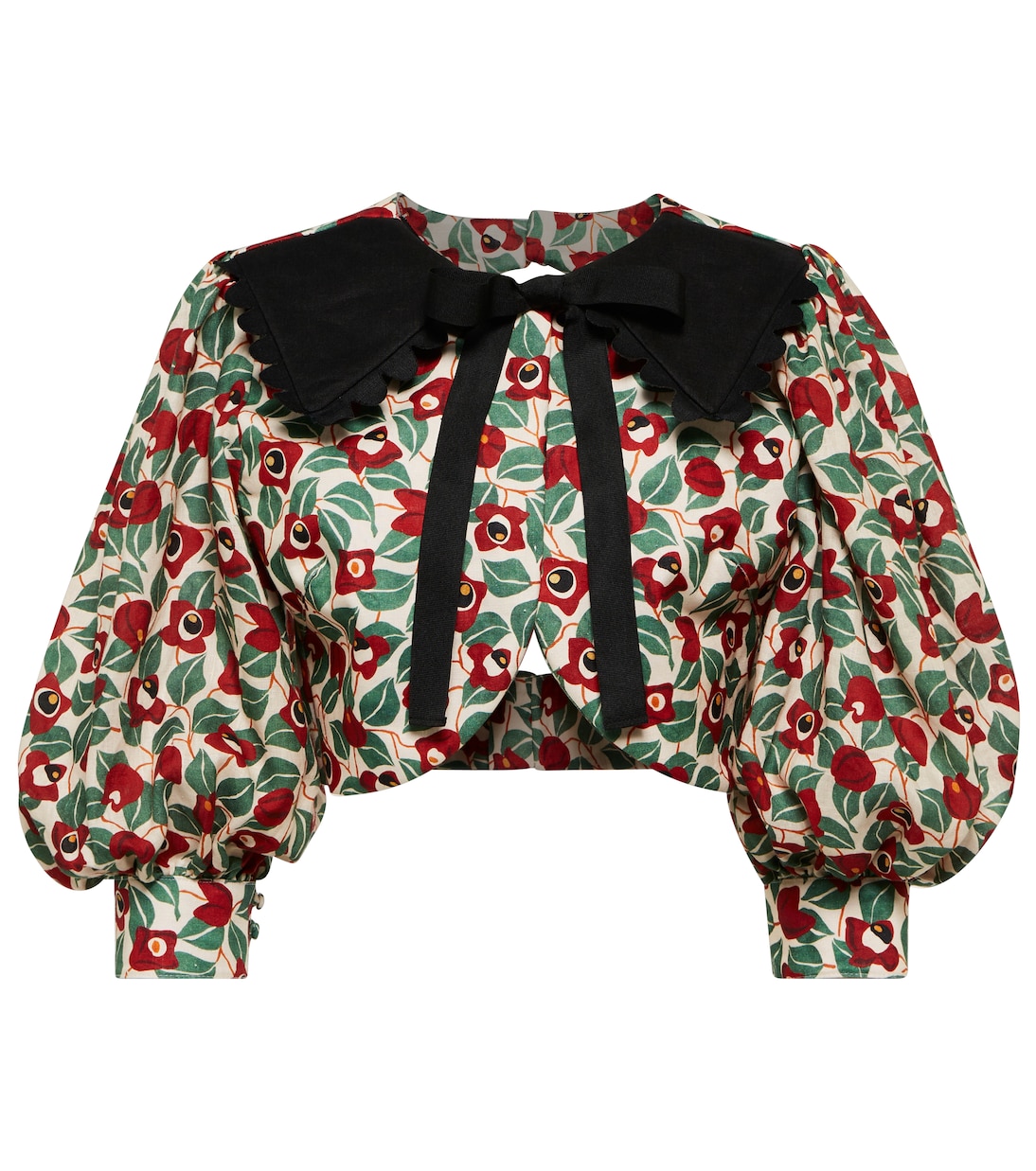 

Льняная блузка с принтом граната Agua by Agua Bendita, Esmeralda