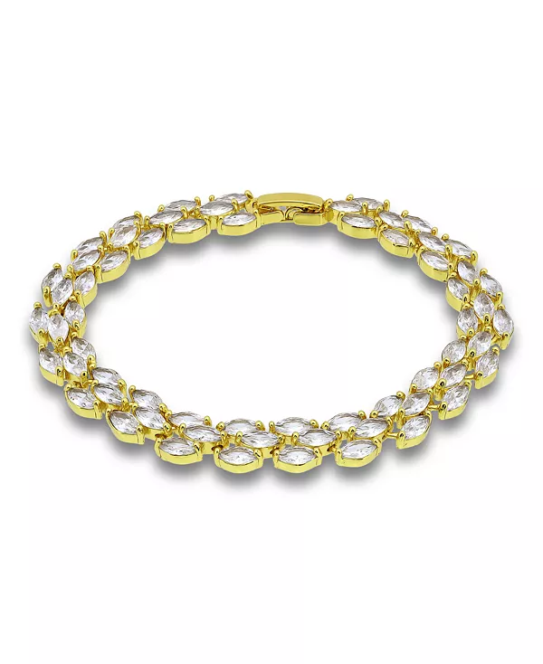 

Браслет из 3-х рядов с кубическим цирконием и камнями маркиза Macy'S, gold