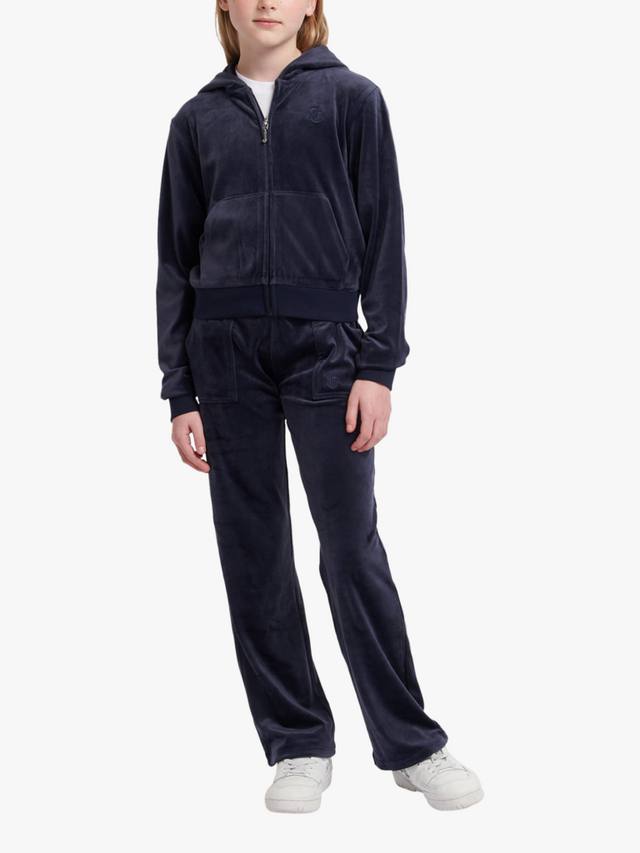 Детские велюровые тоновые широкие джоггеры Juicy Couture, Night Sky — фото 2