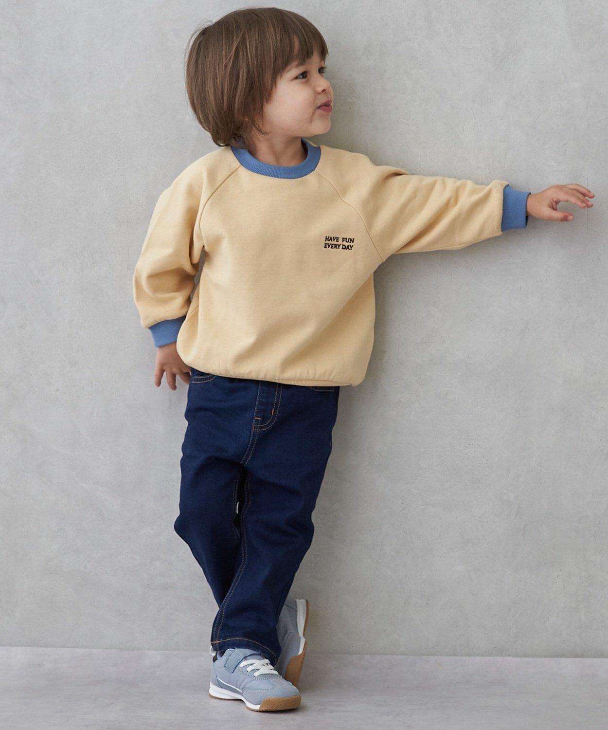 Джинсовые брюки на флисовой подкладке Petit main, Navy blue