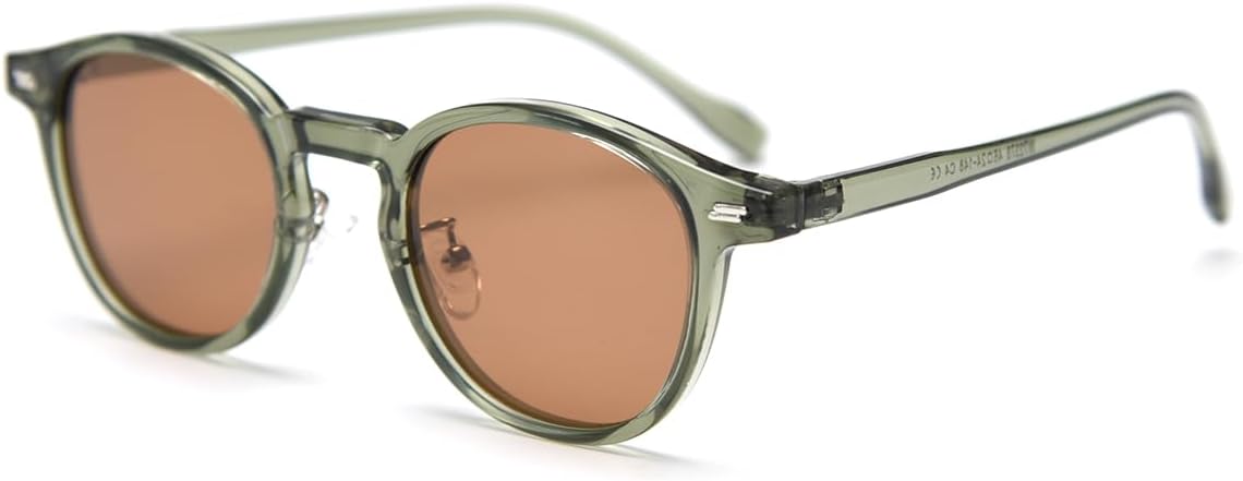 

Поляризованные солнцезащитные очки в стиле ретро для женщин, корейский стиль, ультралегкие круглые солнцезащитные очки для мужчин, оправа Tr90, унисекс weiyuchen, Green With Brown