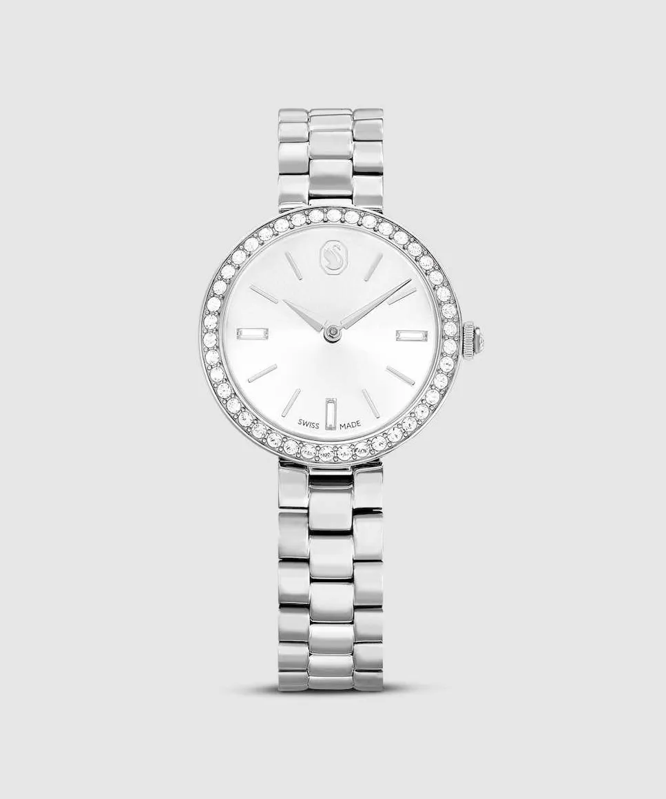 

Женские часы Certa из стали с паве из кристаллов Swarovski, серебряный