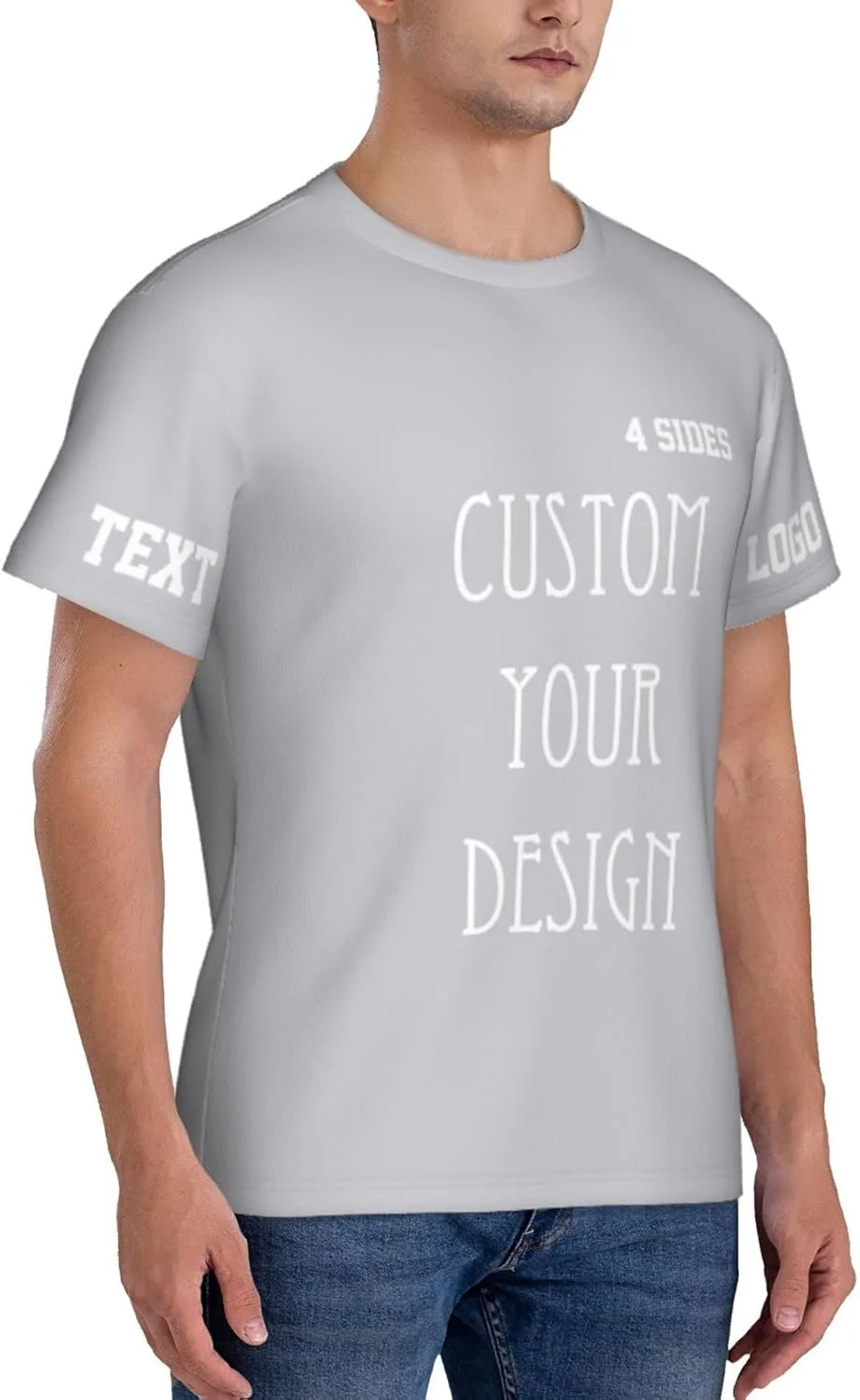 Футболка Custom T Shirts 4-Side Printable с логотипом — фото 4