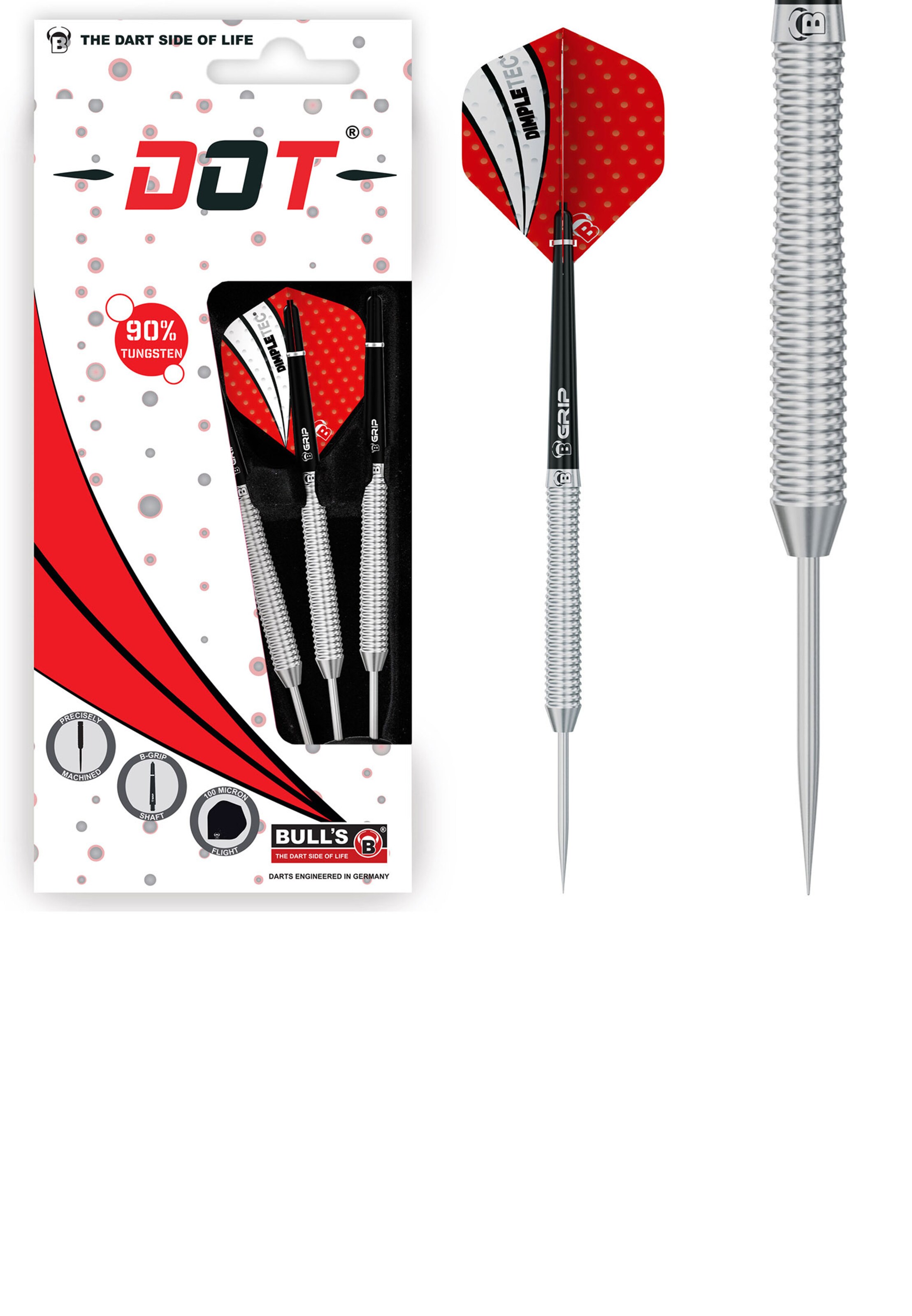 

BULL'S Спортивный инвентарь 'Dot D2 Dartpfeile 90% Tungsten Darts-Set Profi 22 или 24 грамма' в красном и белом цвете