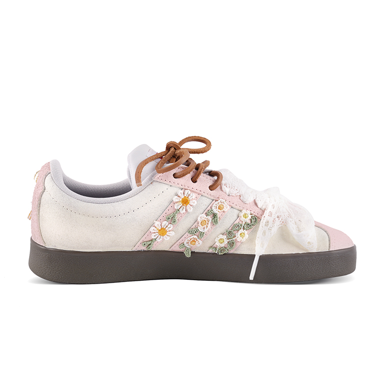 Adidas VL COURT 2.0 Cushioning, Wear Resistant Low top Skateboard Shoes Unisex Beige Pink — фото 3