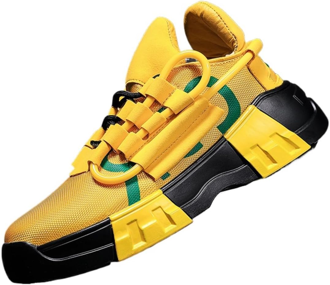 

Кроссовки ZIXCPLAZ Trendy Y2K Chunky для мужчин. Верх из дышащей сетки. Удобная амортизация для повседневной и спортивной носки. Смелый дизайн для уличного стиля, желтый