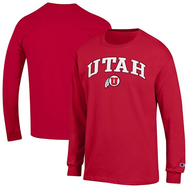 

Мужская красная футболка с длинным рукавом Utah Utes Arch Over Logo 2-Hit Champion