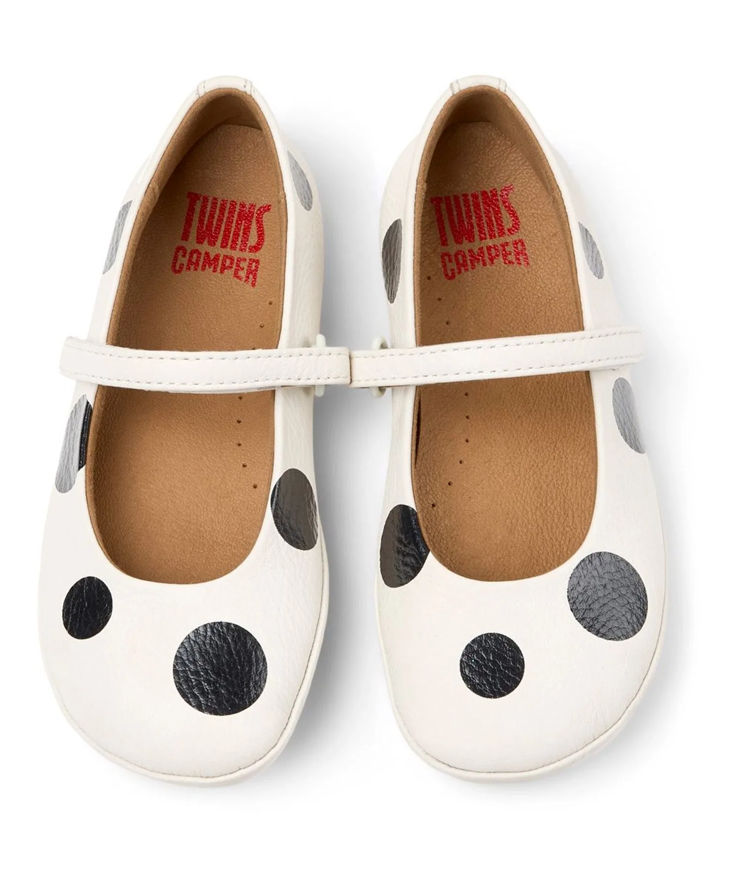 Детские балетки из натуральной кожи CAMPER TWINS KIDS белые