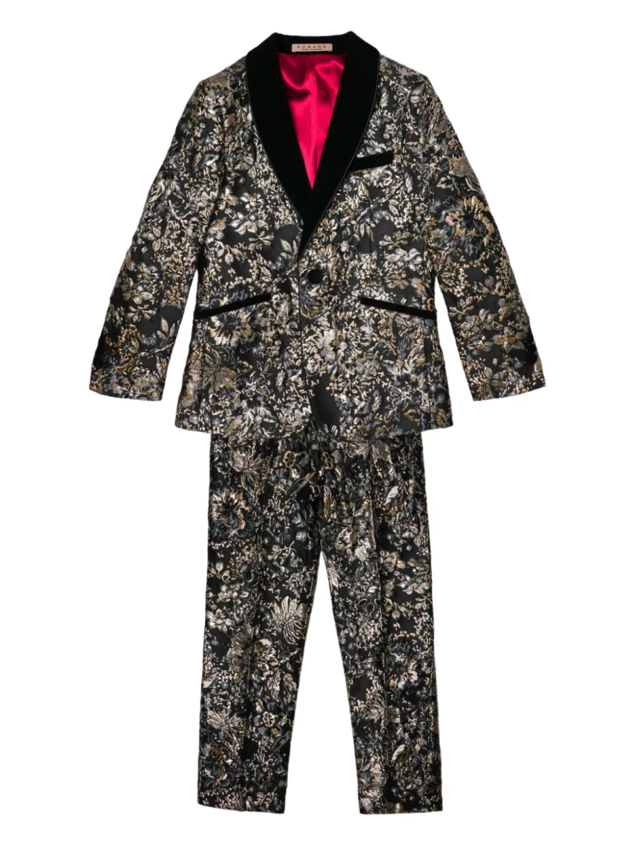 

Костюм-двойка с цветочным узором и парчой ROMANO KIDS, золотой